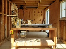 Vintage Myford ML8 wood turning lathe with bandaw attachment and face plates. 