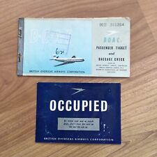 BOAC Constellation 049. 1953 Flight London-Montreal TICKET , SEAT OCCUPIED Sign.
