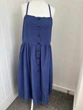 Next Linen Mix Midi Dress Size