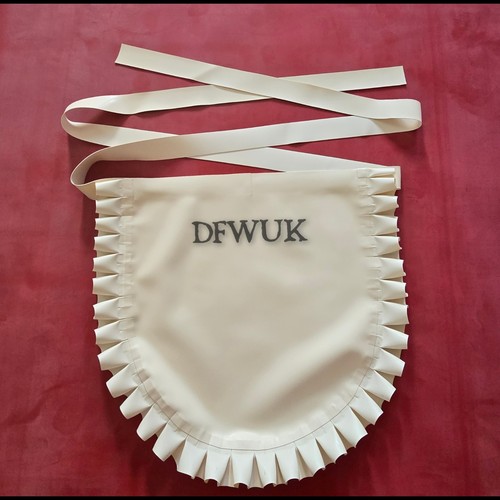 White frilly maid apron pinny - frilly,