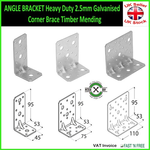 Angle bracket heavy duty 5mm - angle, 2.5mm