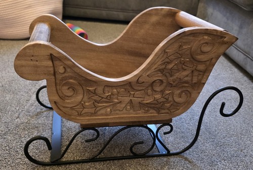 Wooden santa sleigh - wooden, santa's