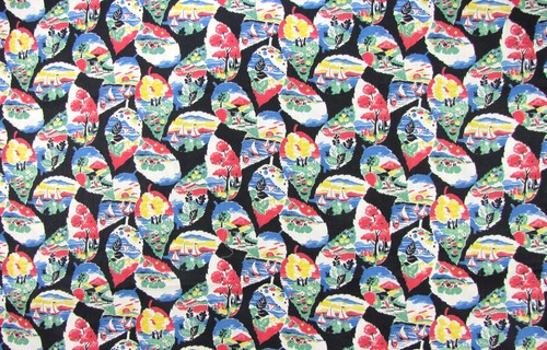 Vintage cotton print fabric - print,