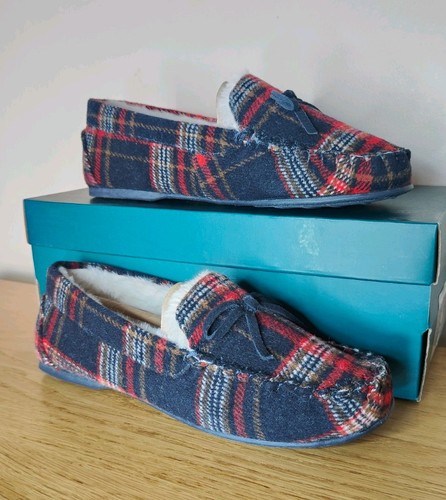 Hotter cherish navy tartan - navy,