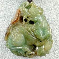 Vtg Chinese Jade Dragon