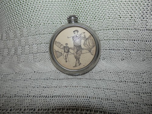 Vintage golf hip flask - vintage,