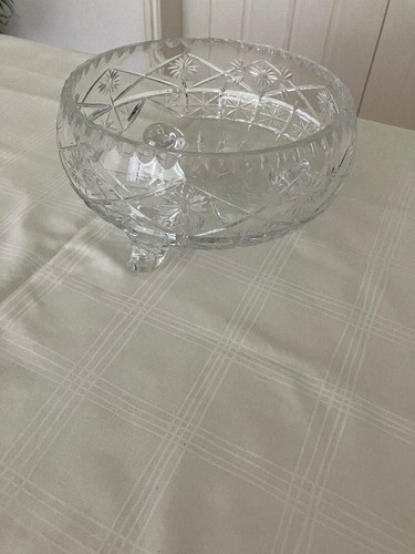 Vintage cut glass footed - cut,