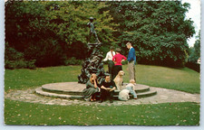 Postcard London Kensington Gardens Peter Pan Statue England posted 1964