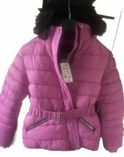 Girls Coat With Furry Hoodie Pink/10 To 11 Size Suitable For 140 To 146cm Height