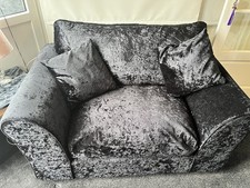Black Crushed Velvet Sofa Snug