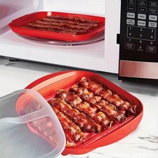 With Lid Microwave Bacon Pan