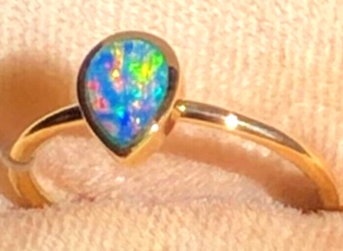 14k gold australian fire opal - 14k,