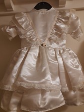 Girls romany gypsy dress 4/5 yrs bnwt ivory duchess satin frilly fussy