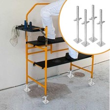 4 Pieces Leveling Jacks for Scaffolding 12 inch Adjustable with Base Plate
