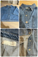 Brand New Primark Denim Edit Short Sleeved Popper Mid Blue Denim Jacket Size L