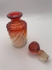 Vintage Baccarat Crystal Rose Tiente Spiral Twist Perfume Bottle - Signed