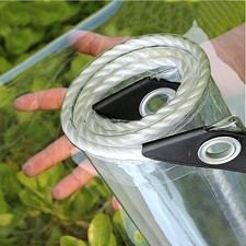Clear Tarpaulin Heavy Duty Waterproof 420g/m² Tarp Cover with Eyelets Outdoor UK
