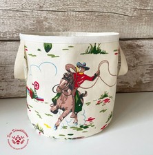 Handmade Cath Kidston Fabric Storage Basket Tub l Cowboy l Nursery Decor l Gift