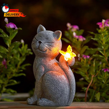 Solar Cat Outdoor Statues for