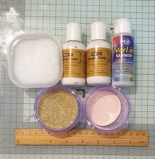 Embossing Powders X2, Snow Dust, Acrylic paints x2 & Varnish bundle