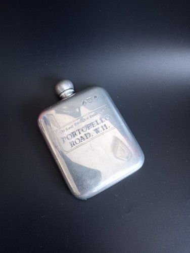 Sheffield hip flask pewter - sheffield,