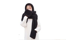 Scarf Hood Gloves Fleece Soft