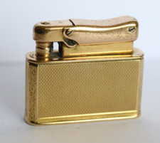 Colibri Monopol Automatic Pocket Lighter. Petrol, Gold Plated, Small.