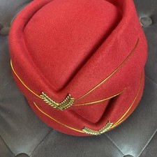 1 Rosy Red Felt Stewardess Hat