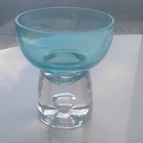Glass blue clear candle - glass, blue/clear