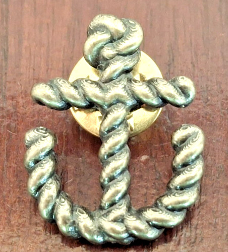 Gold tone anchor pin badge - anchor,