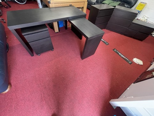 Black office desk pedestal - black,