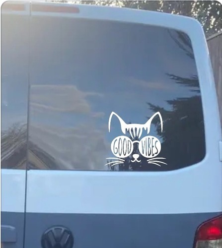 Good vibes cat funny vinyl - cat,