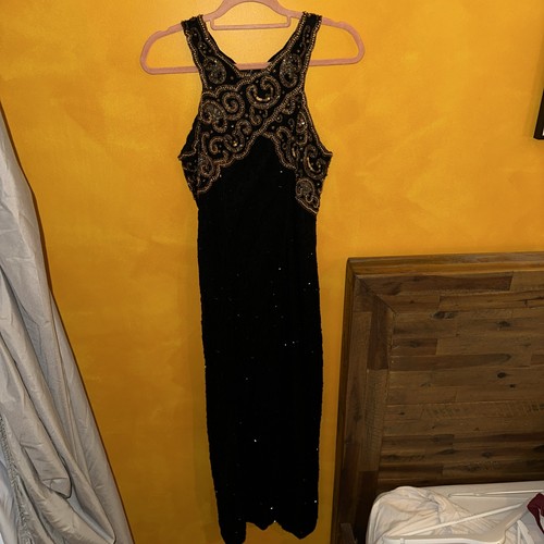 Vintage black beaded evening - black,