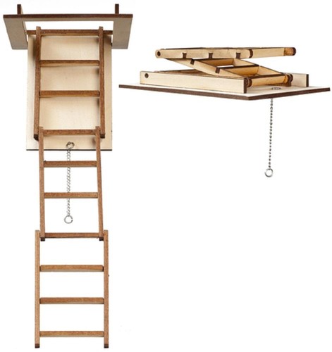 Dolls house pull - house, attic