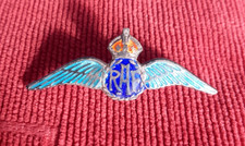 VINTAGE RAF SWEETHEART BROOCH WW2 Silver Blue Enamel Wings Brooch small size
