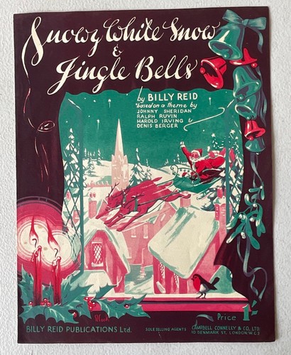 Vintage sheet music snowy - music:,