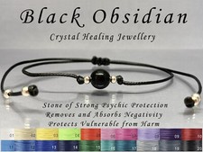 Black obsidian bracelet - obsidian,