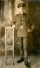 ORIGINAL W.W.1 STUDIO PORTRAIT POSTCARD WELSH REGIMENT GOOD CONDUCT/WOUND STRIPE