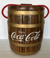 Coca-Cola Soda Keg Barrel Plastic & Styrofoam Cooler 16”H x 12”W 1960’s Vintage