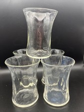 Set Of 5 Vintage Cordial Glasses Beakers/Turkish Tea Cups/Vases-Ribbed-9 cm High