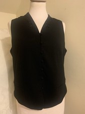 Ladies Black Waistcoat With Beaded Detail And Covered Buttons By iQ