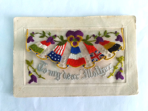Ww1 silk embroidered - silk, greetings