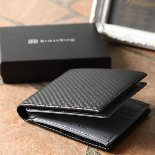 Wallet men carbon - wallet, leather