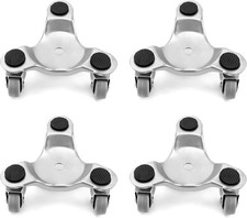 QWORK 4 Pack 6" Steel Tri-Dolly 400lb Load Capacity Furniture Mover Wheels
