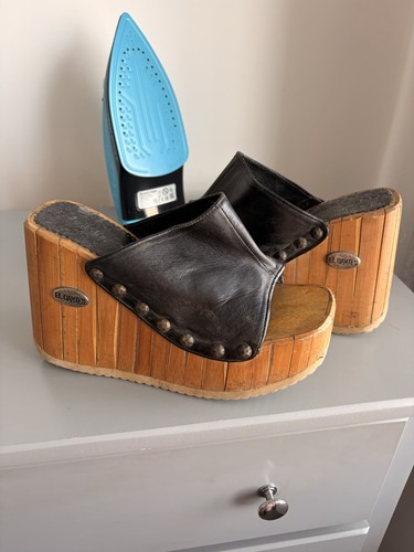 Dante vintage wooden wedge - el,