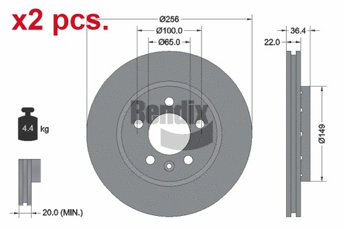Pcs rear brake - brake, disc