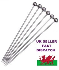 Stainless Steel Cocktail Sticks Fruit Picks Party Food Drink 11 cm long 6 Pack
