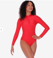 Red lycra turtle neck keyhole