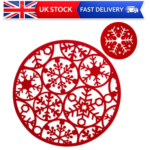 Set round red felt - 8,