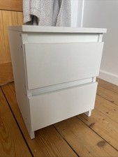 2 DRAWER WHITE GLOSS BEDSIDE TABLE